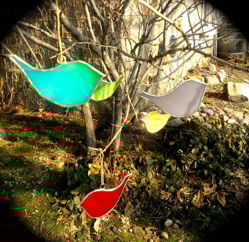 Image of Happy Birds-stained glass