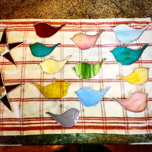 Image of Happy Birds Set-stained glass