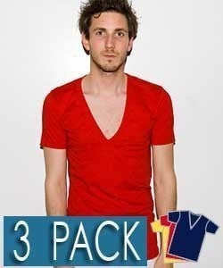 Image of 3 Pack 6456 American Apparel DEEP V NECK Summer T Shirt - Any Color/Any Size