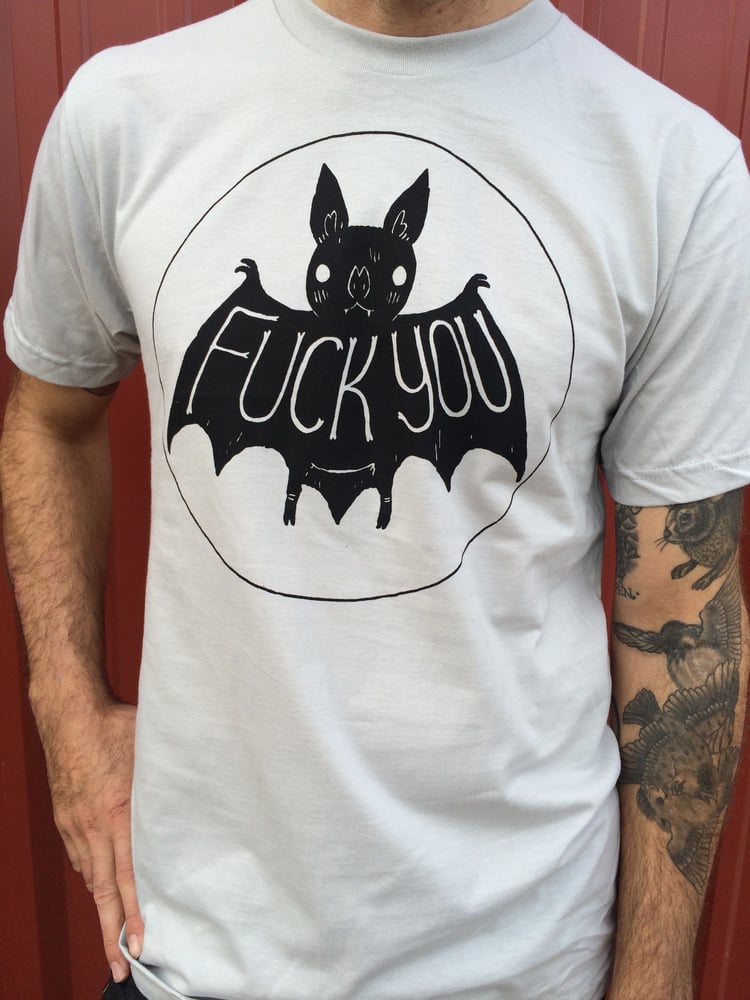 Image of Silver Fuck You Bat Shirt