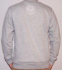 Image 2 of NO RISK NO REWARD - White Circle Stencil- Grey Sweatshirt