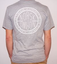 Image 2 of NO RISK NO REWARD - White Circle Stencil- Grey T-Shirt