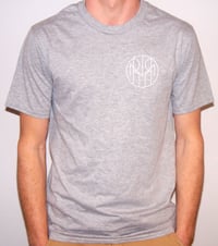 Image 1 of NO RISK NO REWARD - White Circle Stencil- Grey T-Shirt