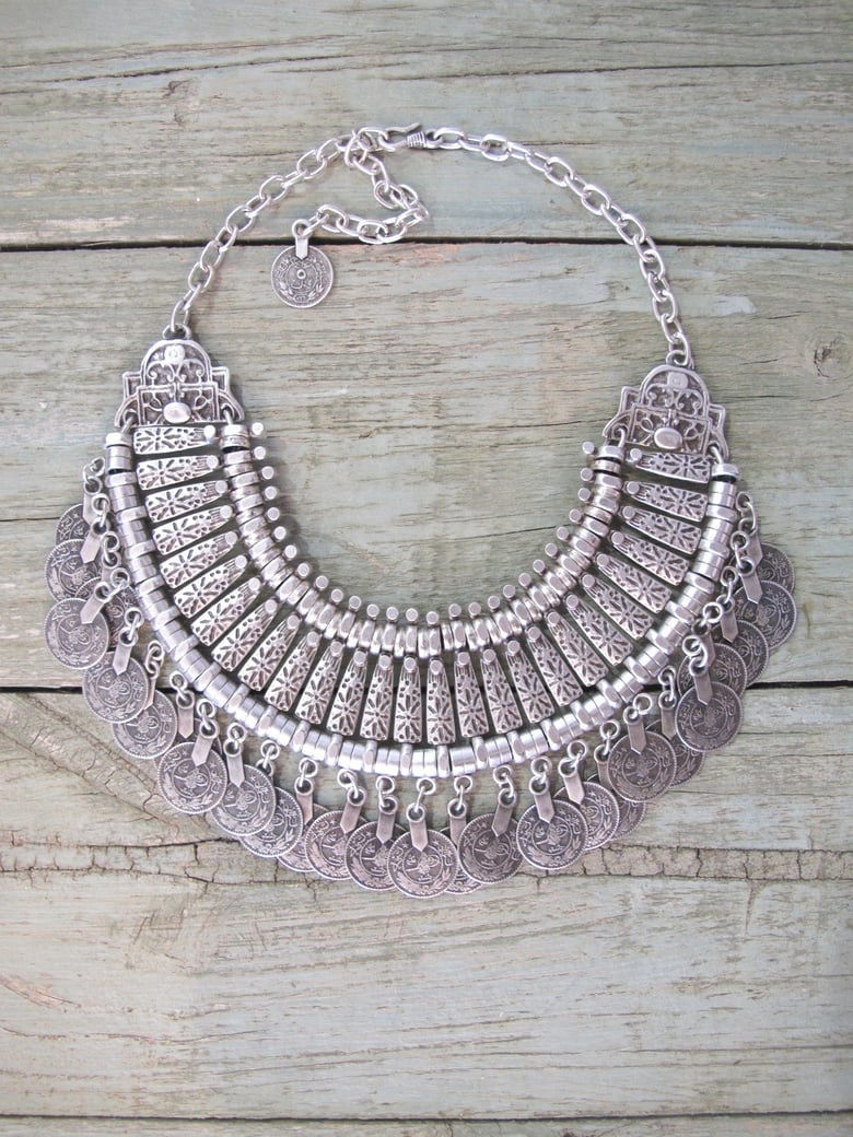 Image of Turkish Statement Necklace with coins Small