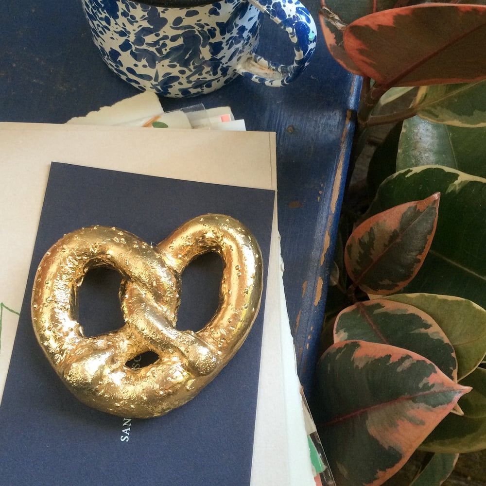 XXL Solid Brass Pretzel Paperweight