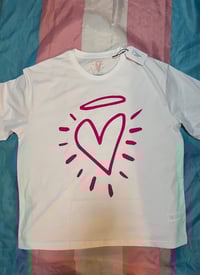 Image 3 of Pink love heart logo tshirt on white 