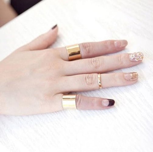 Image of Gold 3 Piece Midi Ring Set