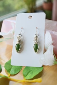 Image 4 of Sterling Silver Jade Pendant Earrings