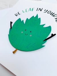 Image 4 of Be Leaf in Yourself Handmade Card - Motivational Card for Confidence and Inspiration