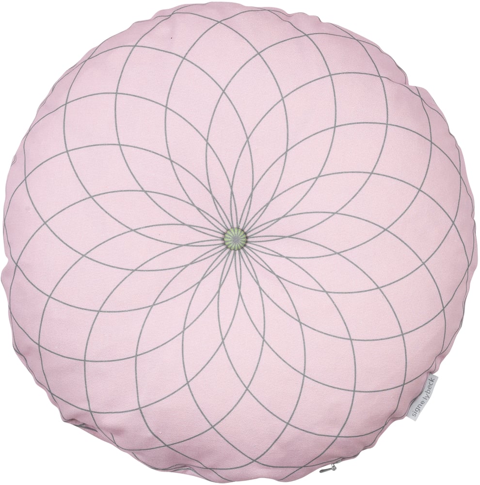 Image of  'Dahlia' round cushion dusty pink 