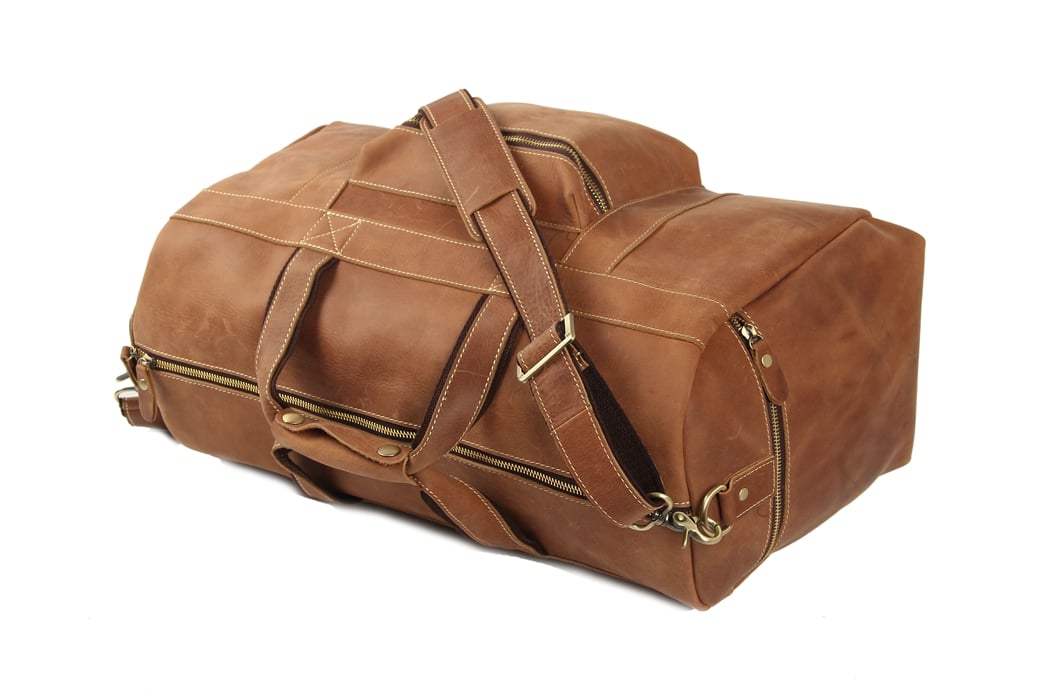 Mens overnight bag deals with laptop compartment