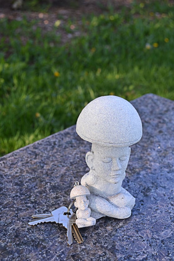 Image of BUNDLE : Shroom Stone statue and keychain