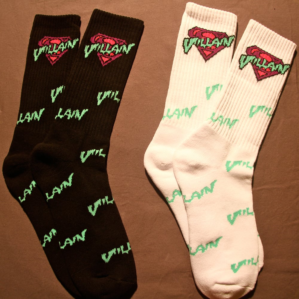 Image of Exclusive Trademark Da Skydiver - Super Villain Logo Socks