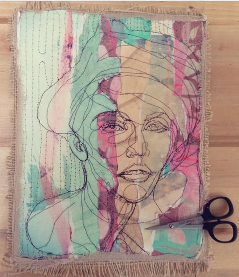 Image of Original - sewn paper collage