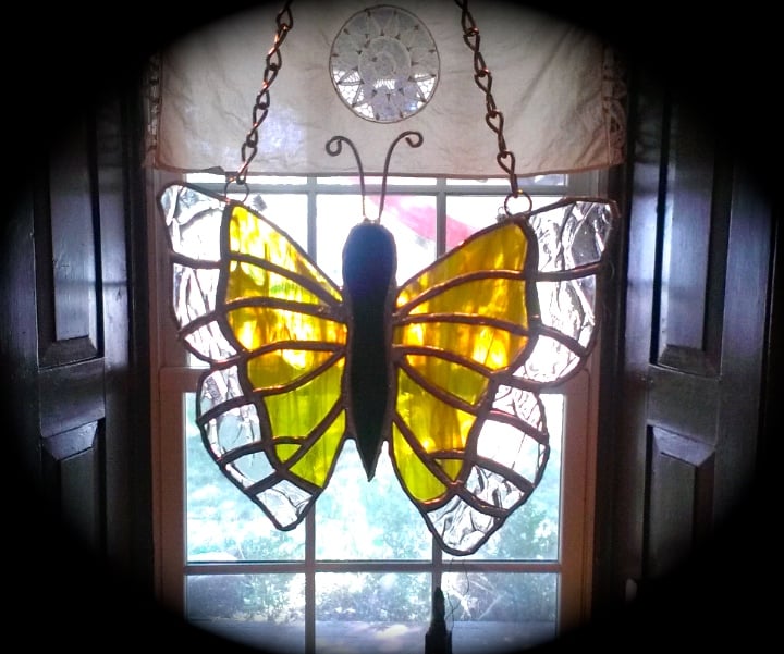 Image of Butterfly sun catcher-stained glass