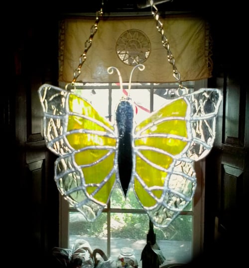 Image of Butterfly sun catcher-stained glass