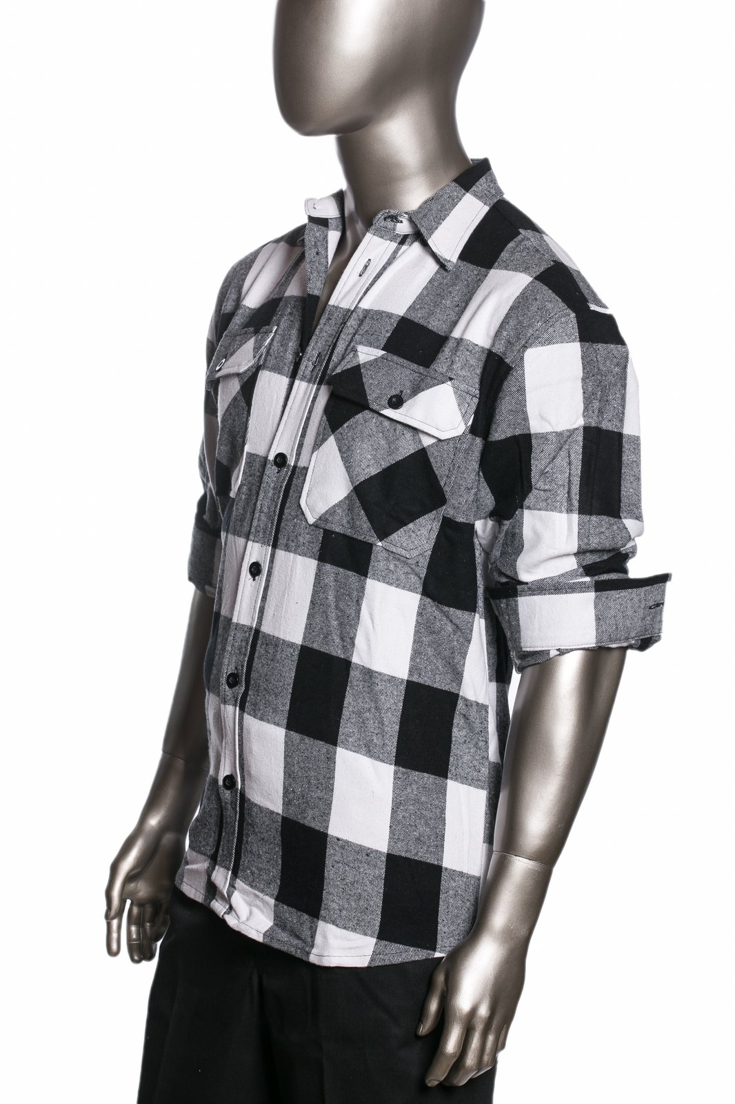【格安】ロンハーマンHeavy Twill Plaid Shirt ブラック　M Leather shirt with embroidery - black - Yves Salomon – Yves