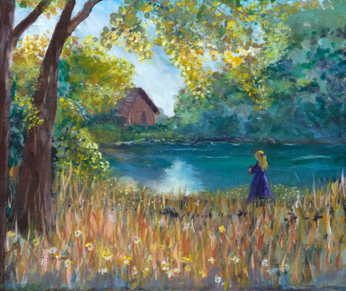 Cabin On The Lake Painting With A Stroke