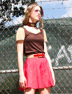 Image of Pink Pleated 90's Skirt
