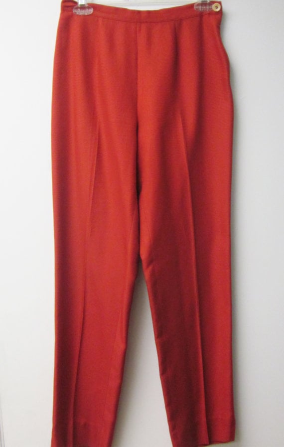 Image of Rare Vintage Ferragamo Lipstick  Red Capri Pants                                <del> 210.00 </del> 