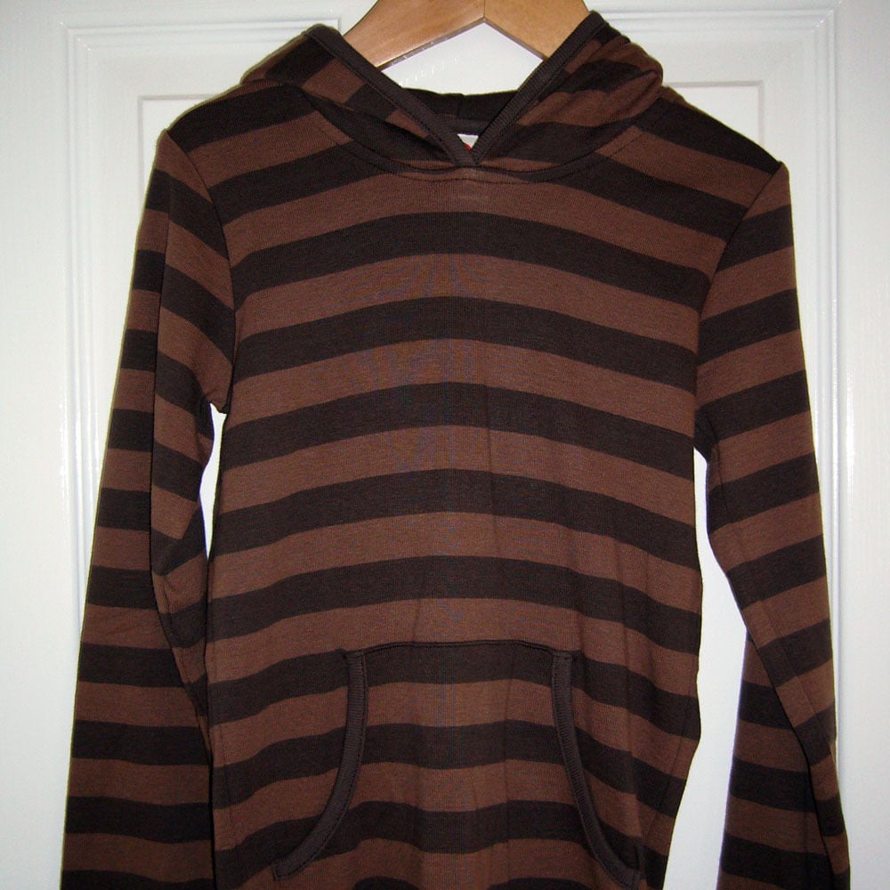 brown striped hoodie