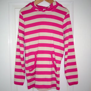 Image of Katvig | Unisex striped hoodie (Candy pink & cream)