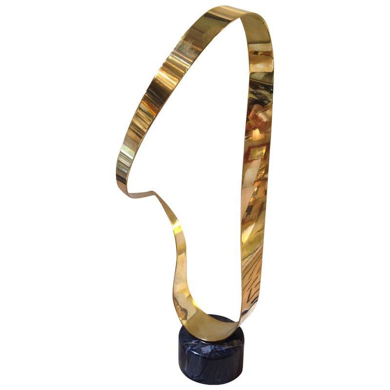 Image of Vintage Kinetic Brass Jere "ribbon" Sculpture