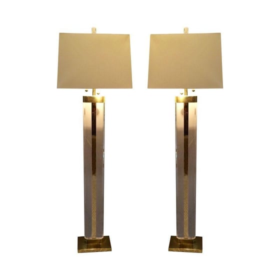 Image of Vintage Lucite Floor Lamps - A Pair