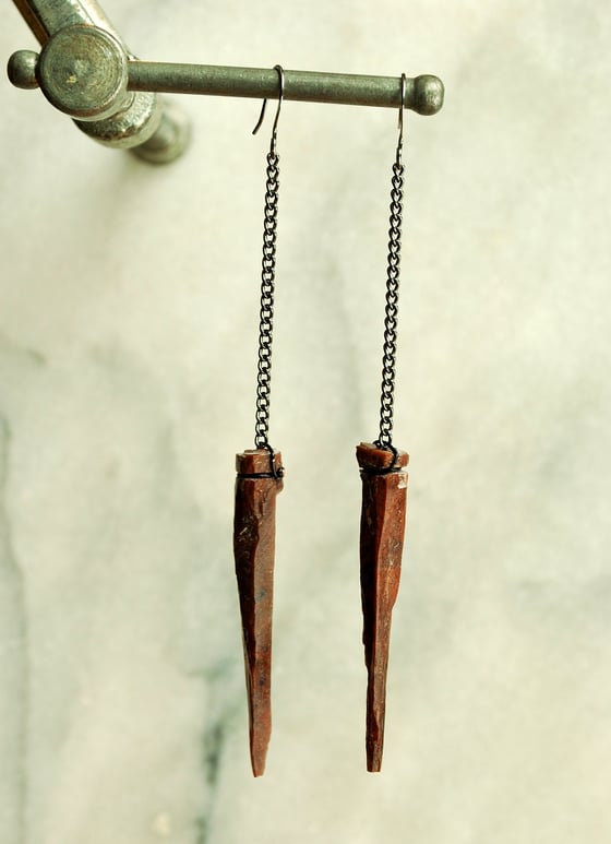 Image of Obsidian Needle Earrings