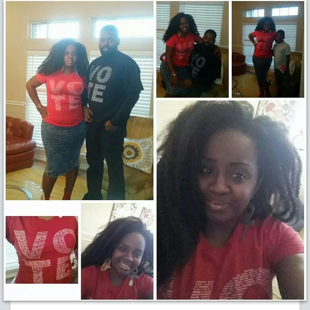 Image of VOTE WOMEN'S TSHIRT EMAIL COLOR COMBINATION