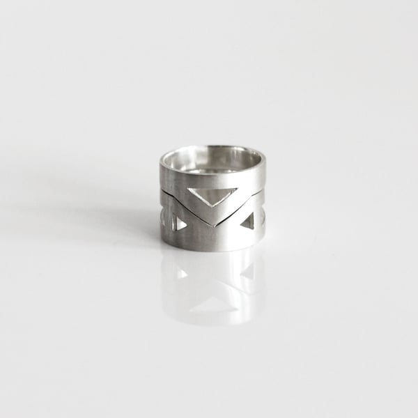 Image of Aztec Duo Ring | Sterling Silver 