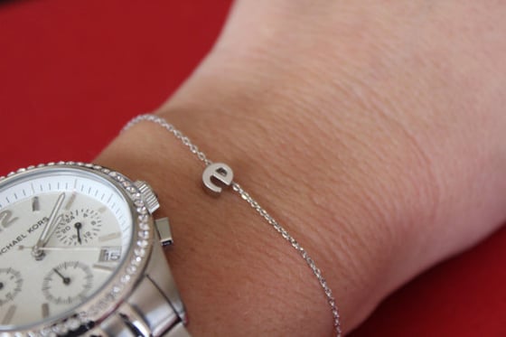 Image of lower case initial chain bracelet