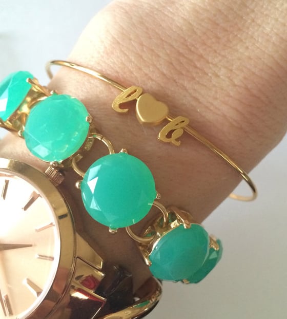 Image of love letter script bangle