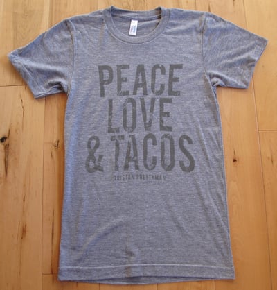 Image of Peace Love & Tacos Tee - Heather Grey