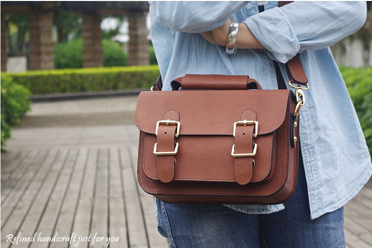 Image of Custom Handmade Leather Satchel Bag, Briefcase Messenger Bag Shoulder Bag Men's Handbag D014