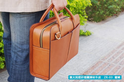 Image of Custom Handmade Tan Brown Leather Briefcase, Messenger Shoulder Bag Men's Handbag D018