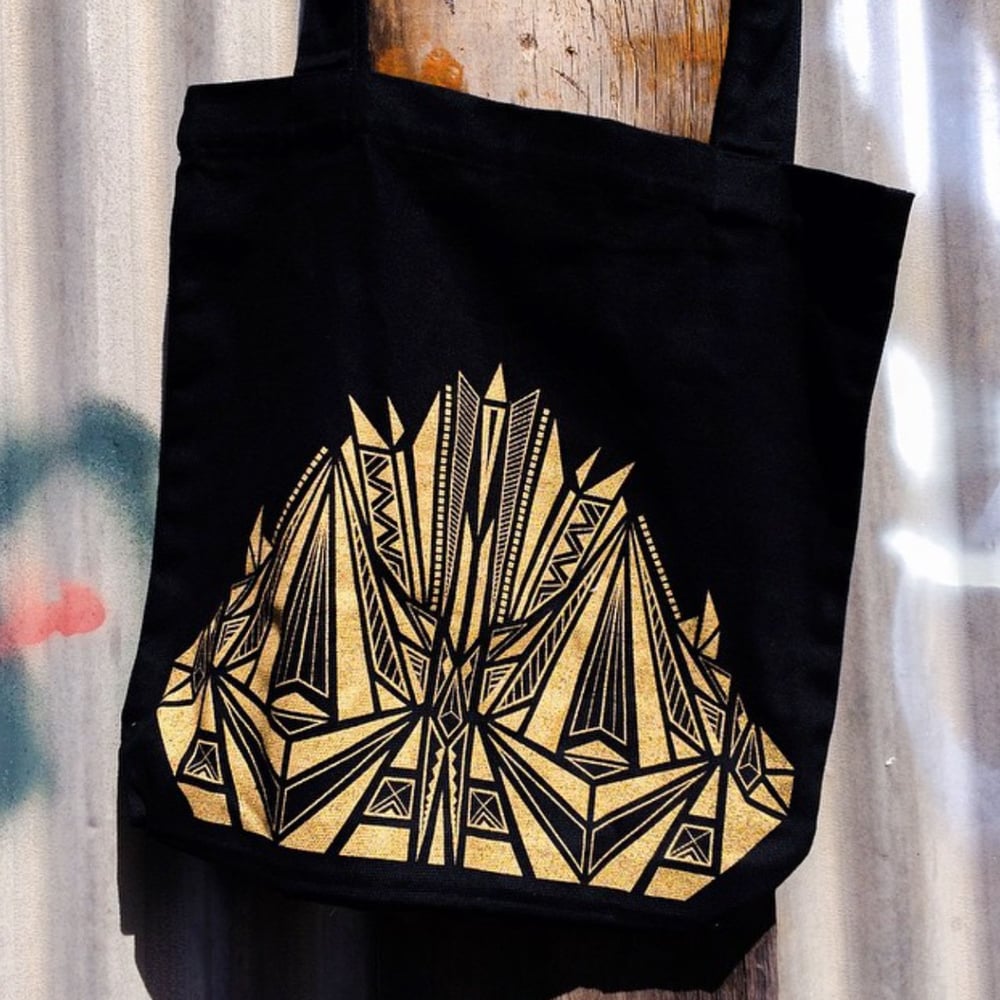 Image of Aztec Tote Bag | Black & Gold