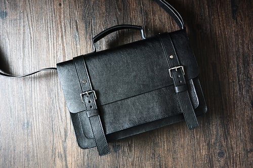Image of Custom Handmade Leather Briefcase, Messenger Bag Shoulder Bag Men's Handbag D090