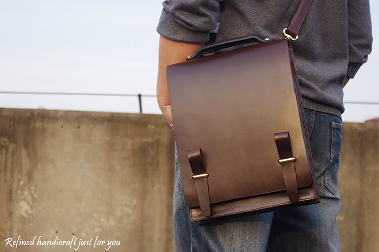 Image of Custom Handmade Leather Briefcase, Messenger Bag Men's Handbag MS04