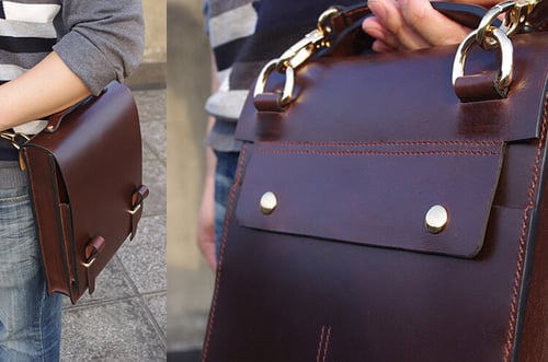 Image of Custom Handmade Leather Briefcase, Messenger Bag Men's Handbag MS04