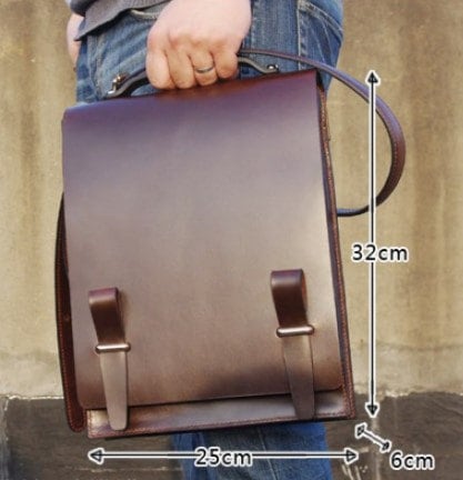 Image of Custom Handmade Leather Briefcase, Messenger Bag Men's Handbag MS04