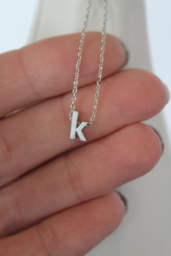 Image of lower case initial necklace