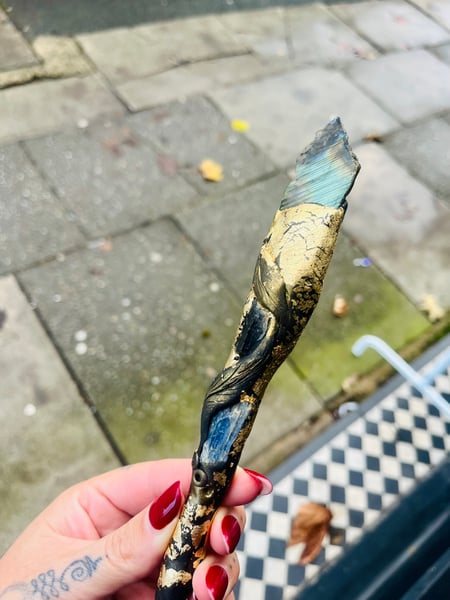 Image of Manifesting pen labradorite green blue 