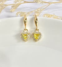 Image 5 of Tiny Crystal Heart Earrings