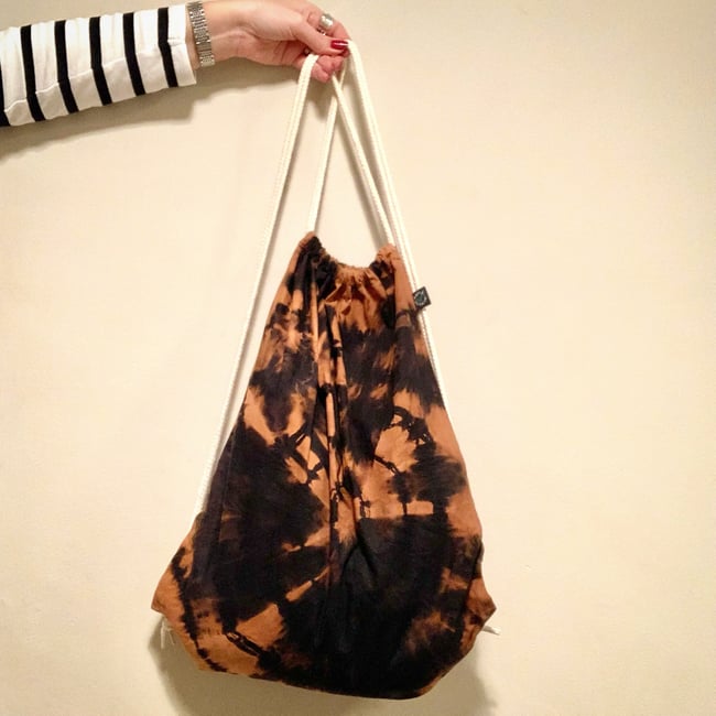 Bleach Tie Dye Organic Cotton Drawstring Backpack