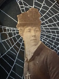 Image 2 of Victorian photocard With Preserved Web in antique wooden frame