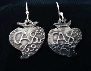 Image of 1/2 Reale Cob Coin Heart Earrings