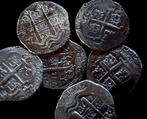 Image of Spanish 4 Reales Cob Coin Dated 1717 (Blackbeard's QAR and Bellamy's Whydah)