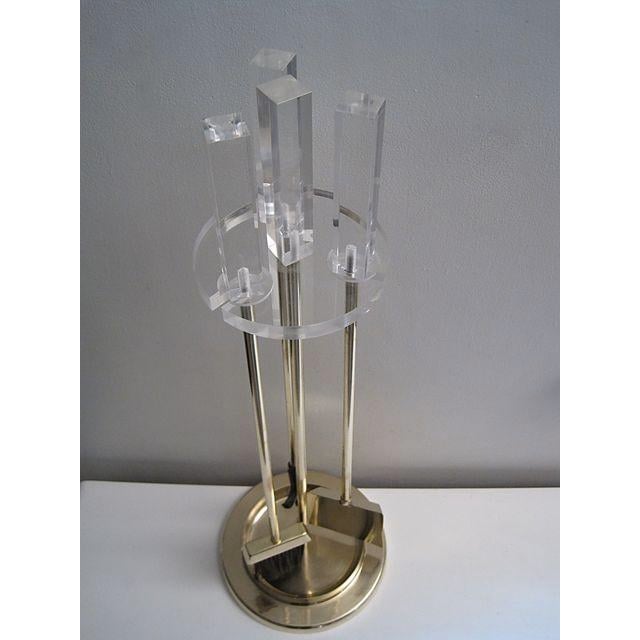 Image of Lucite & Brass Albrizzi Fireplace Tools