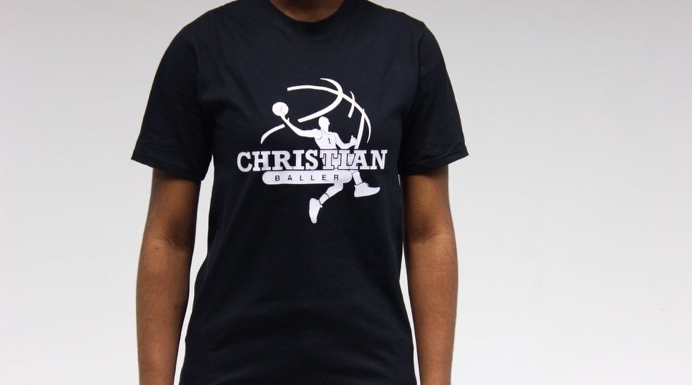 Image of Christian Baller Tshirt (White on Black)